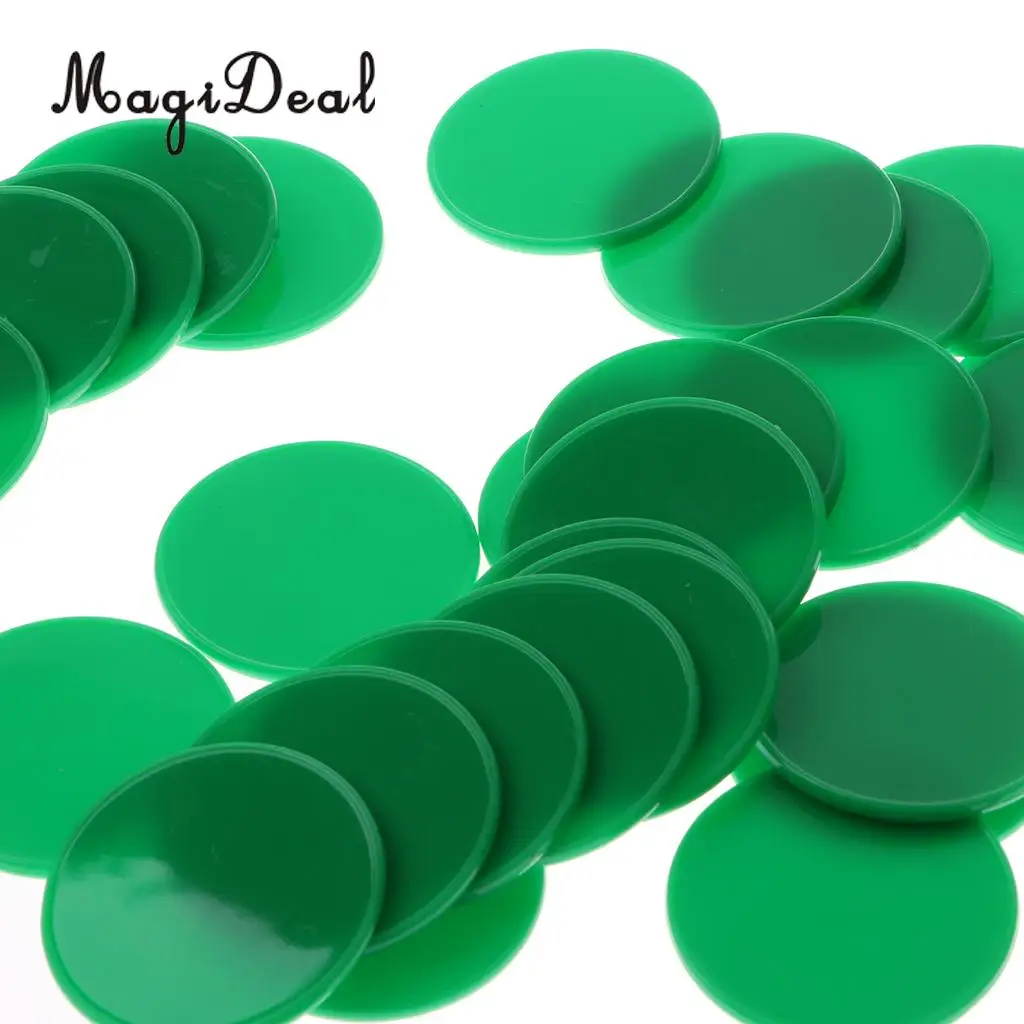50Pcs Maths Counters - Coloured Round (32mm) Kids Toddler Educational Number Arithmetic Sorting Counting Game Teaching Aids Toy