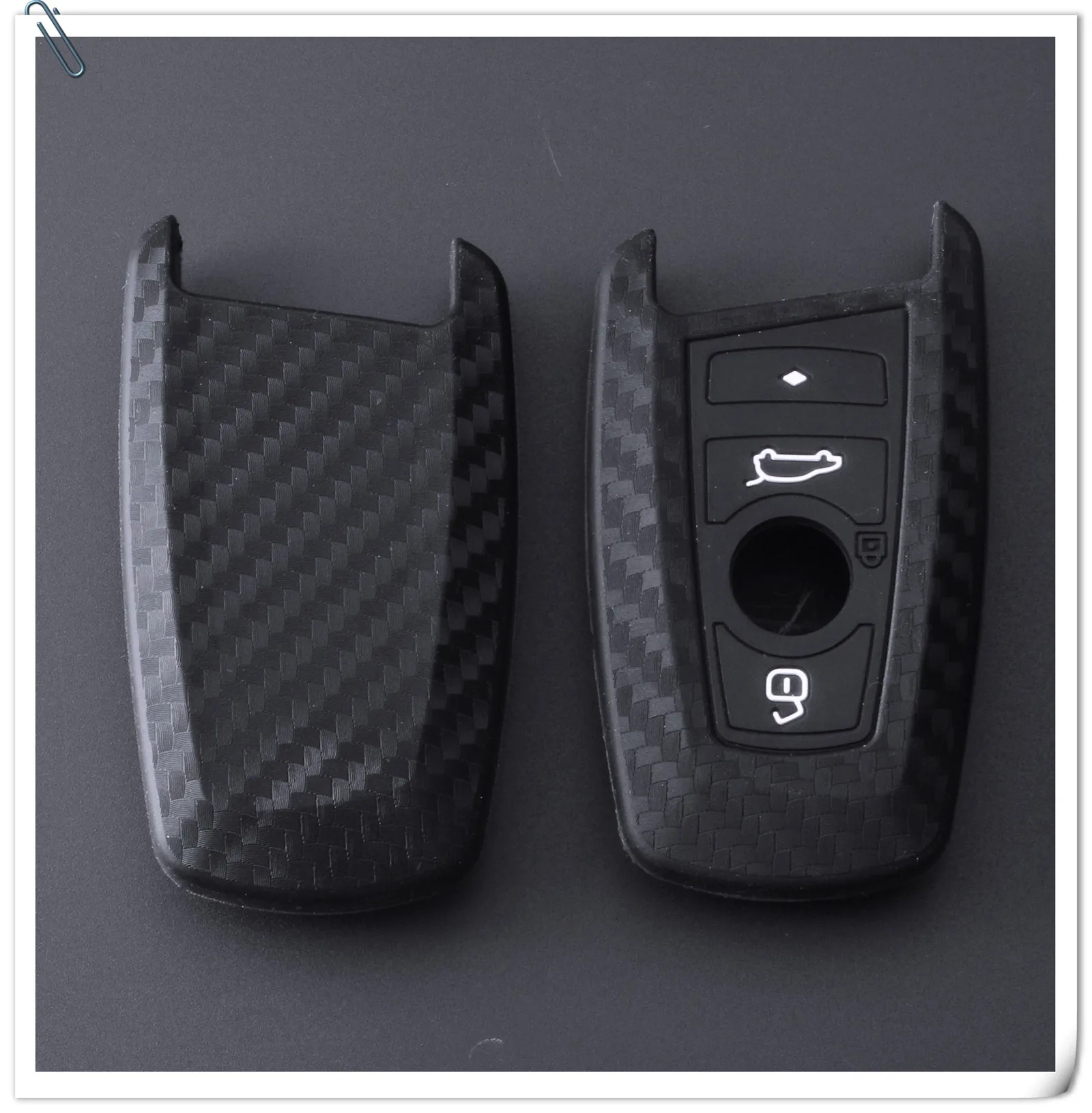 Keyforkess 10pcs custodia protettiva per portachiavi in Silicone per BMW F10 F20 F30 Z4 X1 X3 X4 M1 M2 M3 E90 2 3 5 7 serie carbonio remoto - HTB1bi7CMrvpK1RjSZPiq6zmwXXa7