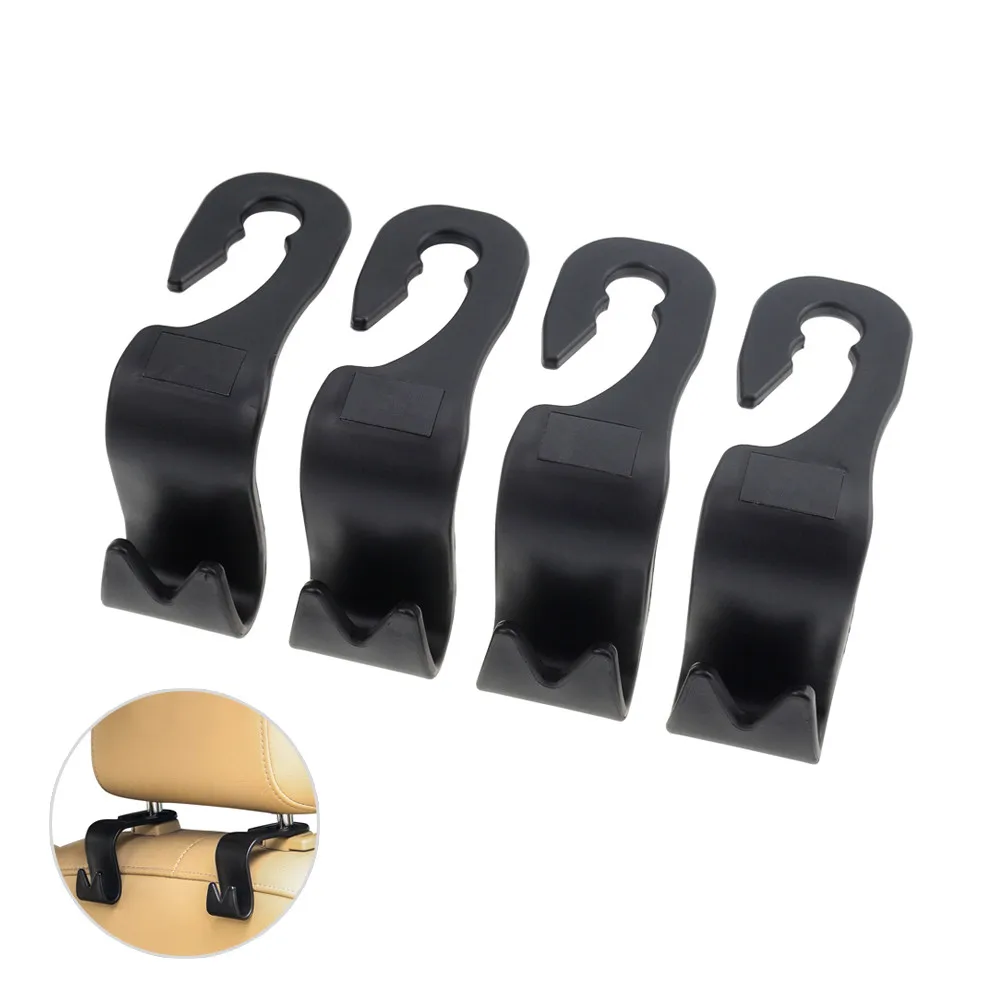 

Car Back Seat Hook Headrest Hanger Auto Hanger Holder Clip for Universal Groceries Bag Handbag Car Accessories Organizer 4 pack