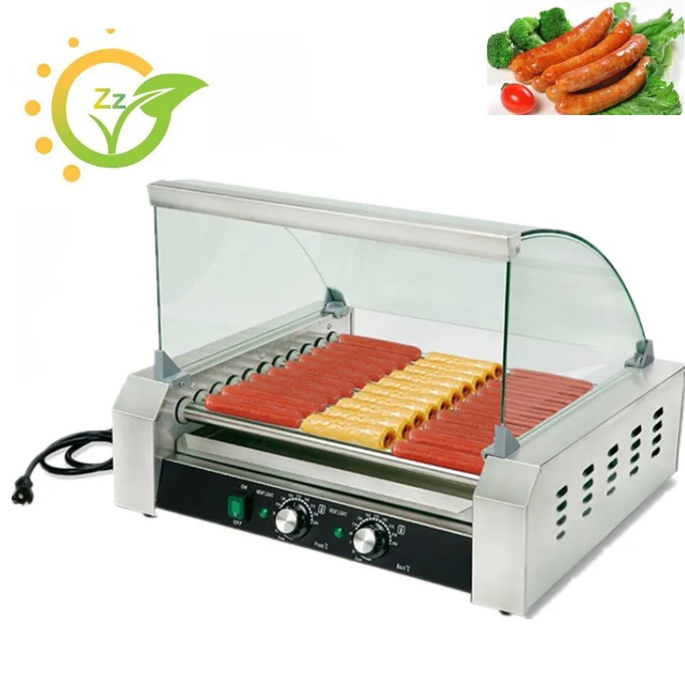220V Commercial Electric Sausage Hot Dog Roller Stainless Steel 11