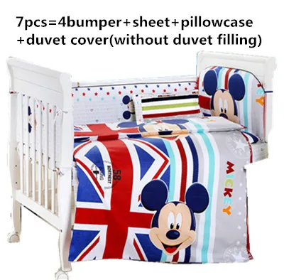 

Promotion! 6/7PCS Cartoon baby bedding set baby boy crib bedding sets Cot Crib Bedding , 120*60/120*70cm