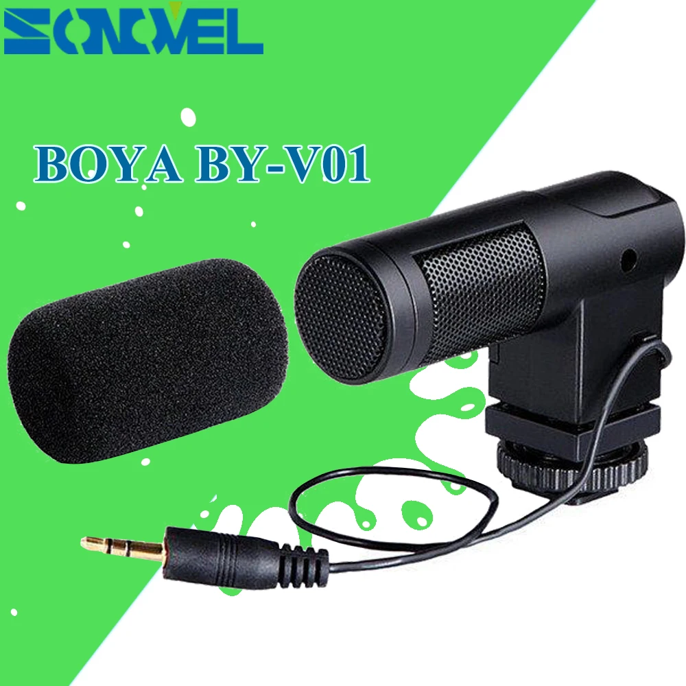 BOYA BY V01 Condenser DSLR Camera Stereo Microphone for Nikon D7500