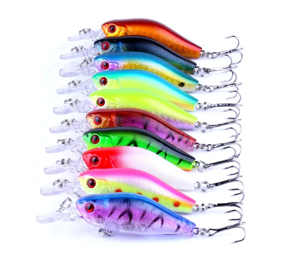 Big Sale 10pcs/lot New Crankbait Fishing Lures Hard Artificial Plastic