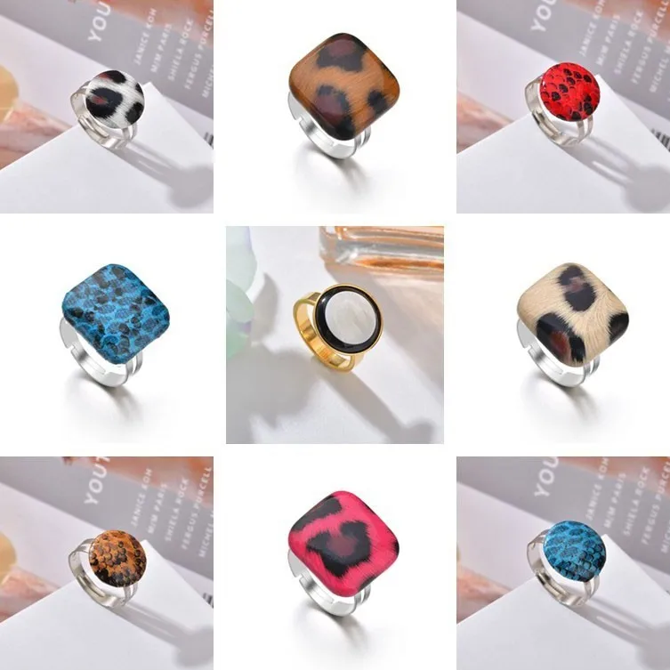 

Leopard Print Interface Does Not Fade Metal Classic Ladies Style Ring Color Styling Ring Fashion Jewelry Wear Girlfriend Gift