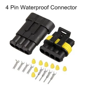 

best selling hot sale 5pcs Car 4 Pin Way Sealed Waterproof Electrical Wire Connector Plug Set Truck Caravan