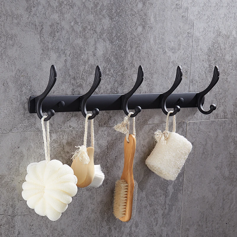 

American Black Kitchen Drain Hook Bathroom Stainless Steel Long Coat Hook Bathroom Towel Hook Bathroom Accessories YM024