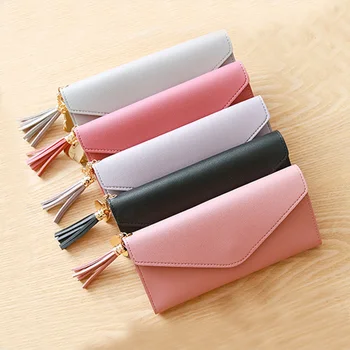 

Fashion Women's long wallets heart-shaped pendant tassel clutch Multi-functional women's purse and wallet