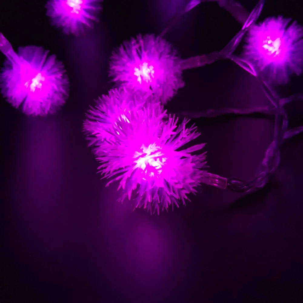 Battery Snowball LED Strings Fairy Lights 2M 20LEDs Pompon Wedding Party holiday Decoration String Light Strings (5)