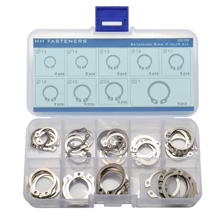 

54 Pcs Stainless Steel External Circlip Outer Retaining Ring Assortment Kit STW DIA 13/14/15/16/17/18/19/20/21mm
