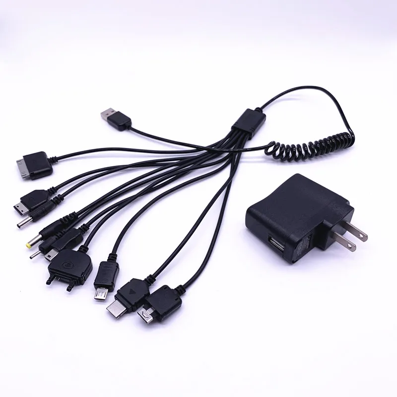 Универсальный настенный USB-кабель 10 в 1 для зарядного устройства Nokia Samsung LG HTC все с