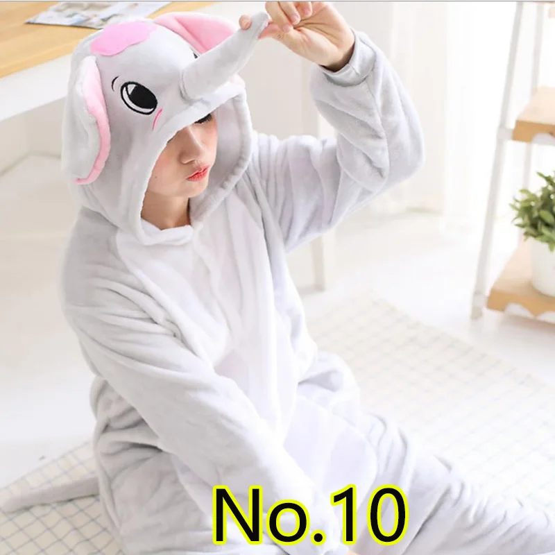 

2019 Grey Elephant Cute Animal Kigurumi Long Sleeve Hooded Onesie Adult Winter Warm Homewear Pajamas