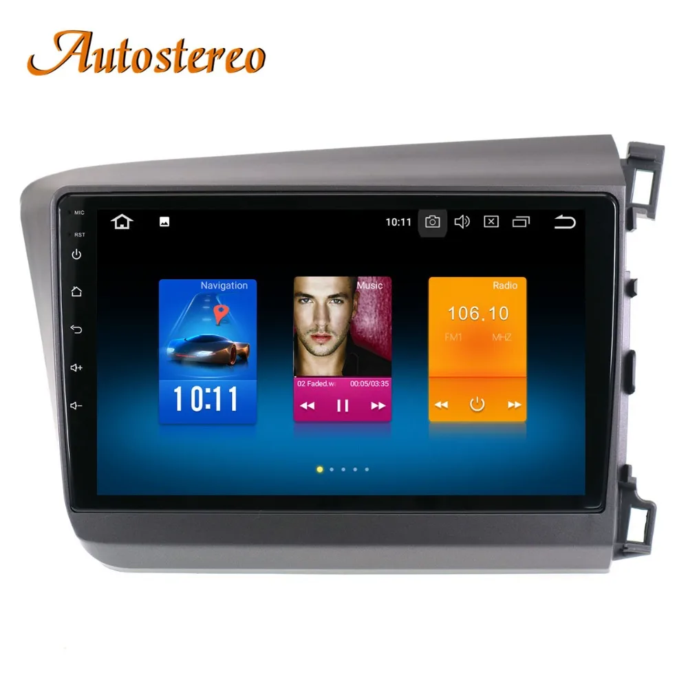 Flash Deal Android 8 Car no DVD player GPS navigation radio Stereo For Honda Civic 2012 13 14 15 multimedia radio tape recorder head unit 1