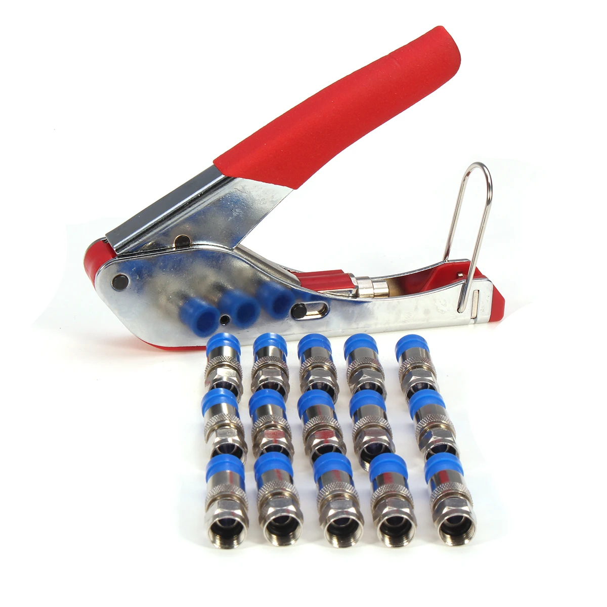 1set Cable Manual Crimping Tool Set For F-Type Connector RG58 RG59 RG6 Coax Crimper With Compression Connectors | Инструменты