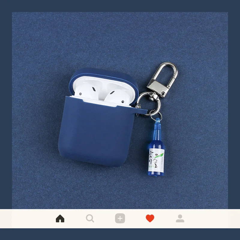 

Cute Beer Keychain Case For Apple Airpods Case Protective Cover Bluetooth Wireless Earphone Case For AirPods Soft Charging Box