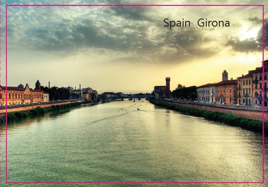 Туристические магниты Европейский Испания Girona HDR река металлический магнит на