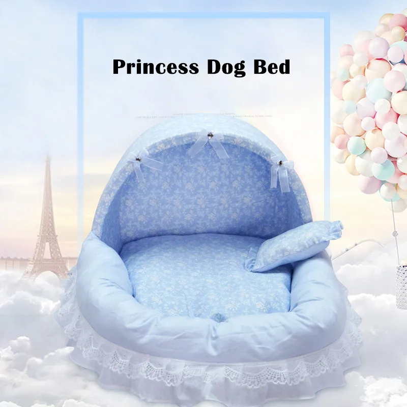 Роскошная кровать принцессы для питомца с подушкой, удобная корзина для собаки, милая кровать для кошки, коврик для щенка, диван, собачий домик, гнездо для сна, подушка для питомника