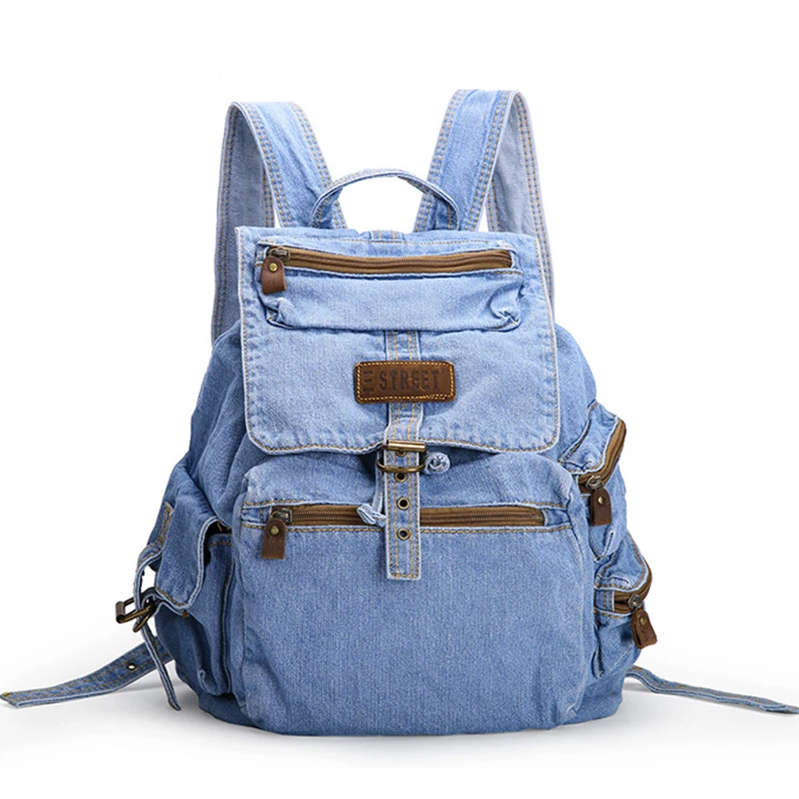 New Arrival! Women's Fashion Jeans Backpack Preppy Trendy Denim Teenage
