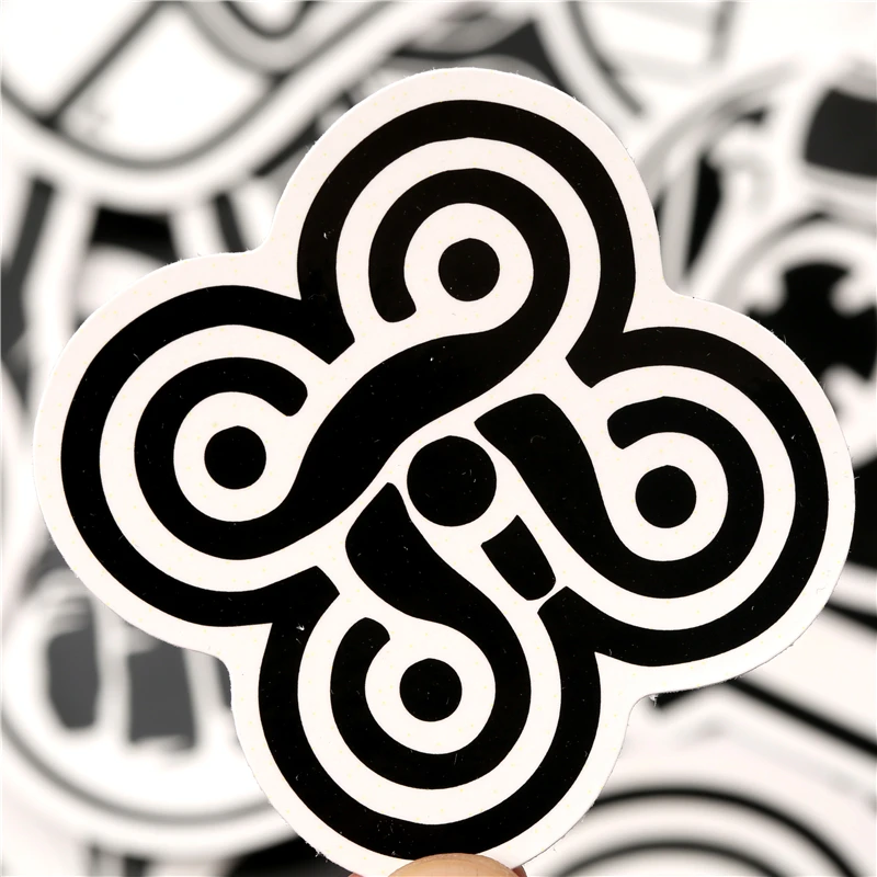 30PCS Pack black white Stickers Set Toy Sticker For Luggage Skateboard Laptop Sticker Refrigerator Stationery Stickers (12)