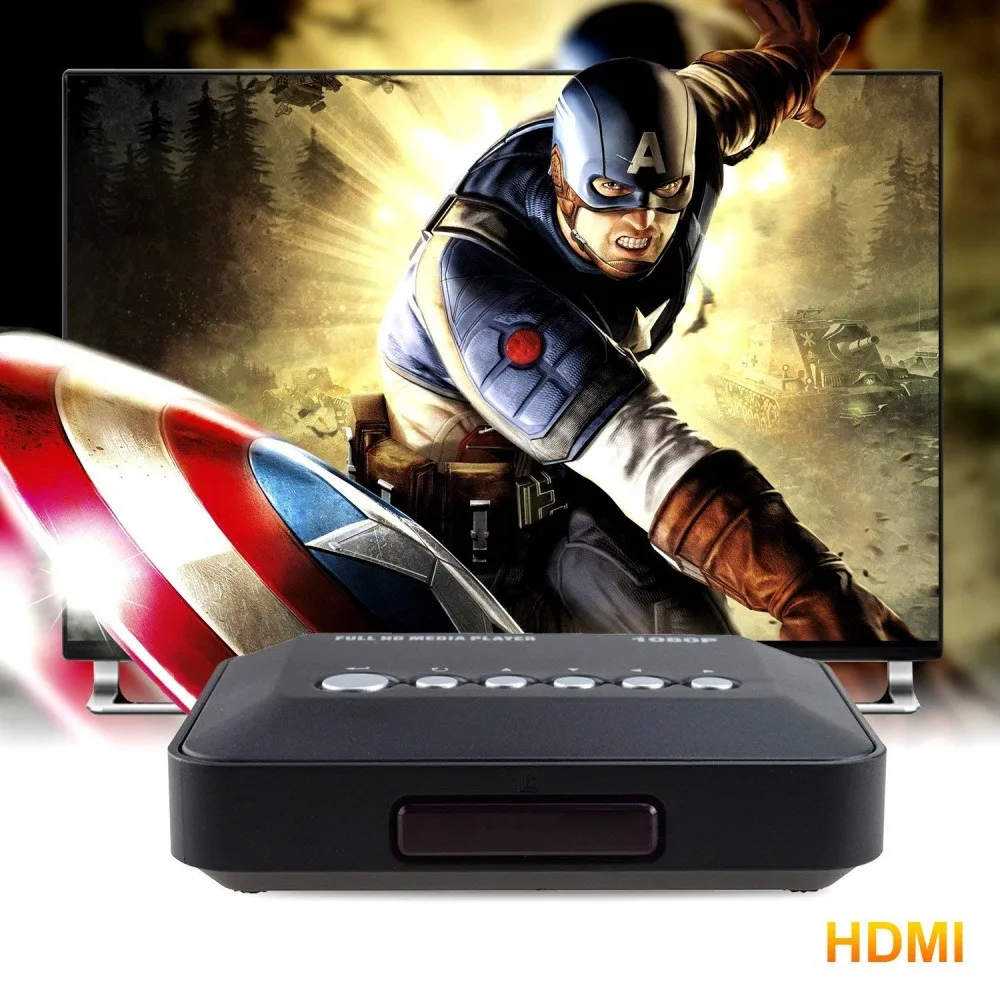 HD 1080 P USB жесткий диск плеер Масштабирование Multi Media Player MKV AVI RMVB ЕС/Великобритания Plug N.23