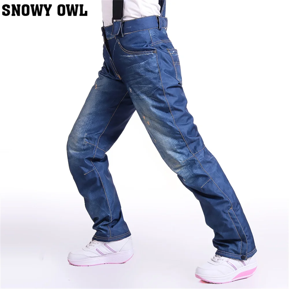 

2016 Snowboard Pant Woman Waterproof Breathable Winter Bib Trouser ski pants women Thermal Cotton Padded Snow Pants For Winter