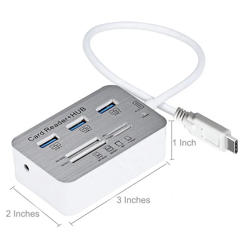 Binful 7 в 1 USB 3.0 Порты Тип c концентратора Card Reader адаптер телефона зарядки USB хаб для ноутбука MacBook SD/TF/m2/MS Интерфейс