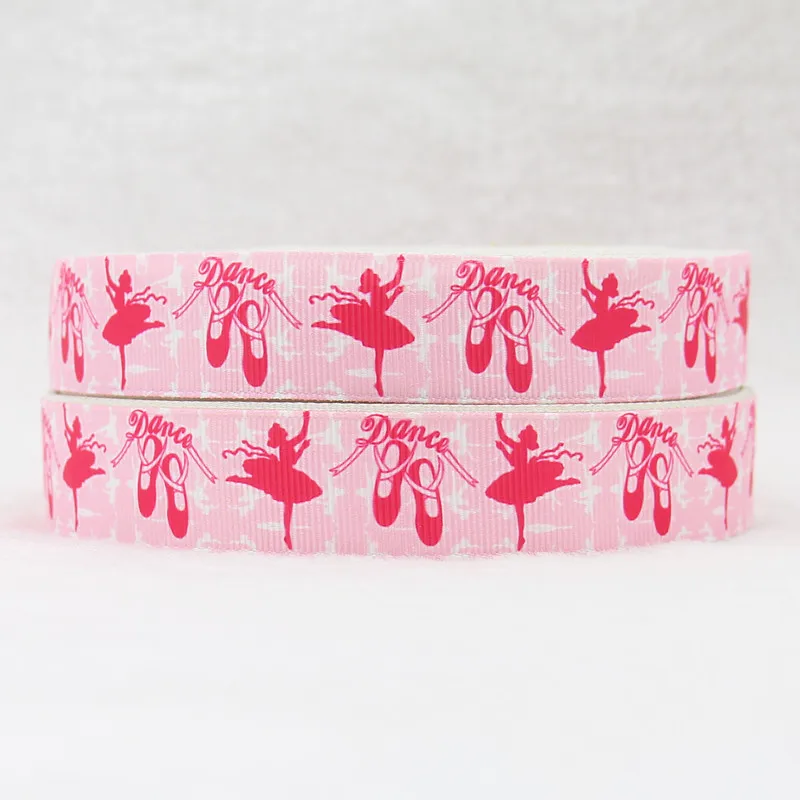 

10 yards lot 7/8inch 22mm 160919018 ballet design printed grosgrain ribbon