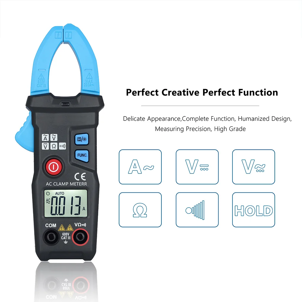 

Intelligent Digital Display AC Current Clamp Multimeter Ammeter Automatic Range Clamp Meter Clamp Multimeter