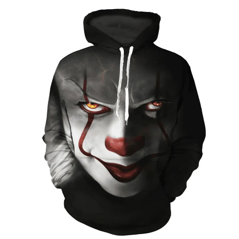 

S-5XL 3D Digital Printing Wild Men Hooded Women Irregular Stitching Long-sleeved Pullover Boy Casual Loose Tops