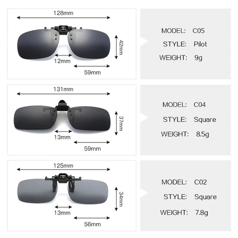 Uvlaik Новая мода клип на близорукость очки зеркало HD поляризованные солнцезащитные очки мужские очки ночного видения вождения солнцезащитные очки водителя