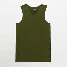 Летние взрослые мужчины v-образным вырезом льда шелка бесшовные жилет без рукавов Топ сплошной цвет эластичный размера плюс быстросохнущие безрукавки