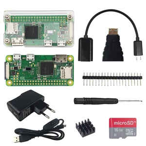 2018 Raspberry Pi Zero W стартовый комплект + акриловый чехол + теплоотвод + 20 pin GPIO заголовок + отвертка + блок питания + г 16 г SD карта/5MP камера - изображение