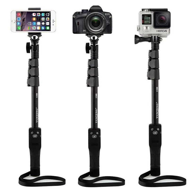 Штатив 4 в 1 Yunteng 1288 Bluetooth Выдвижная селфи палка ручной Yt-1288 монопод для Xiaomi Yi Gopro Sj4000 Iphone камера