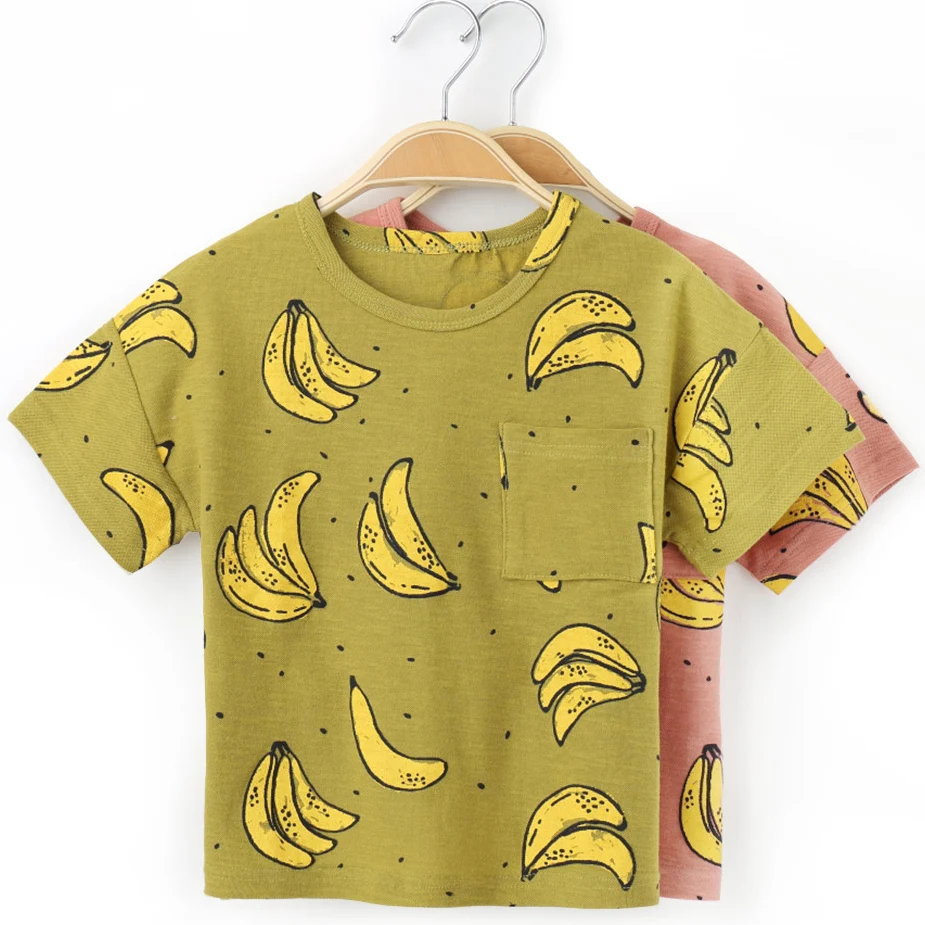 Модная заколка, футболка с принтом для мальчиков, хлопковые детские футболки летние детские футболки для мальчиков, топы с круглым вырезом, одежда с короткими рукавами