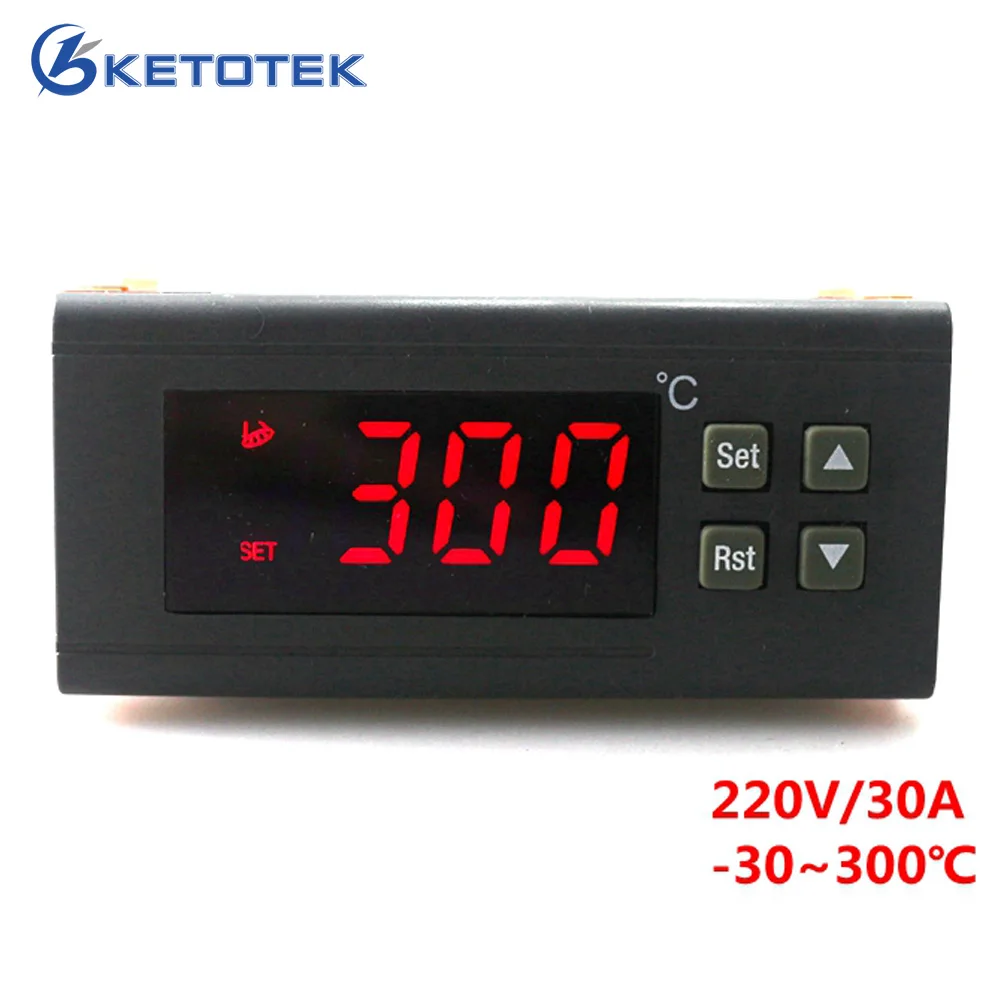 Prix 220 V 30A régulateur de température numérique RC 114M Thermostat relais sortie 30 ~ 300 degrés avec capteur NTC