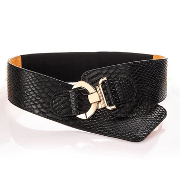 

Hot Crocodile pattern Punk Style Belt Women High Quality PU Leather Waistband Lady Fashion Elastic Belt Female Cintos Cinturon