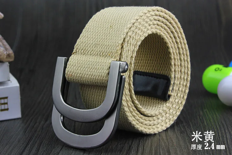 Male&Female Military Tactical Belt High Quality 2.5 mm Thick Solid color Canvas Belt for Men&Women Double Buckle 115cm Length