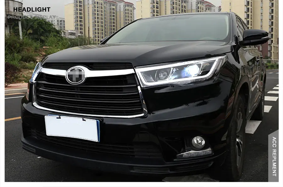 2 шт светодиодный фары для Toyota HIGHLANDER 2015 на светодиодный огни автомобиля глаза ангела xenon HID комплект протовотуманная подсветка Габаритные