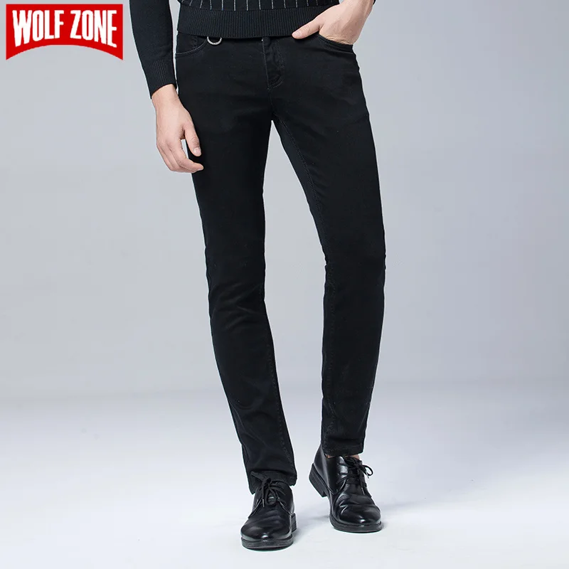 Новый бренд джинсы Для мужчин тонкий 2017 Весенняя мода Для мужчин дизайнер Stretch зима хлопок Повседневное Бизнес узкие длинные брюки