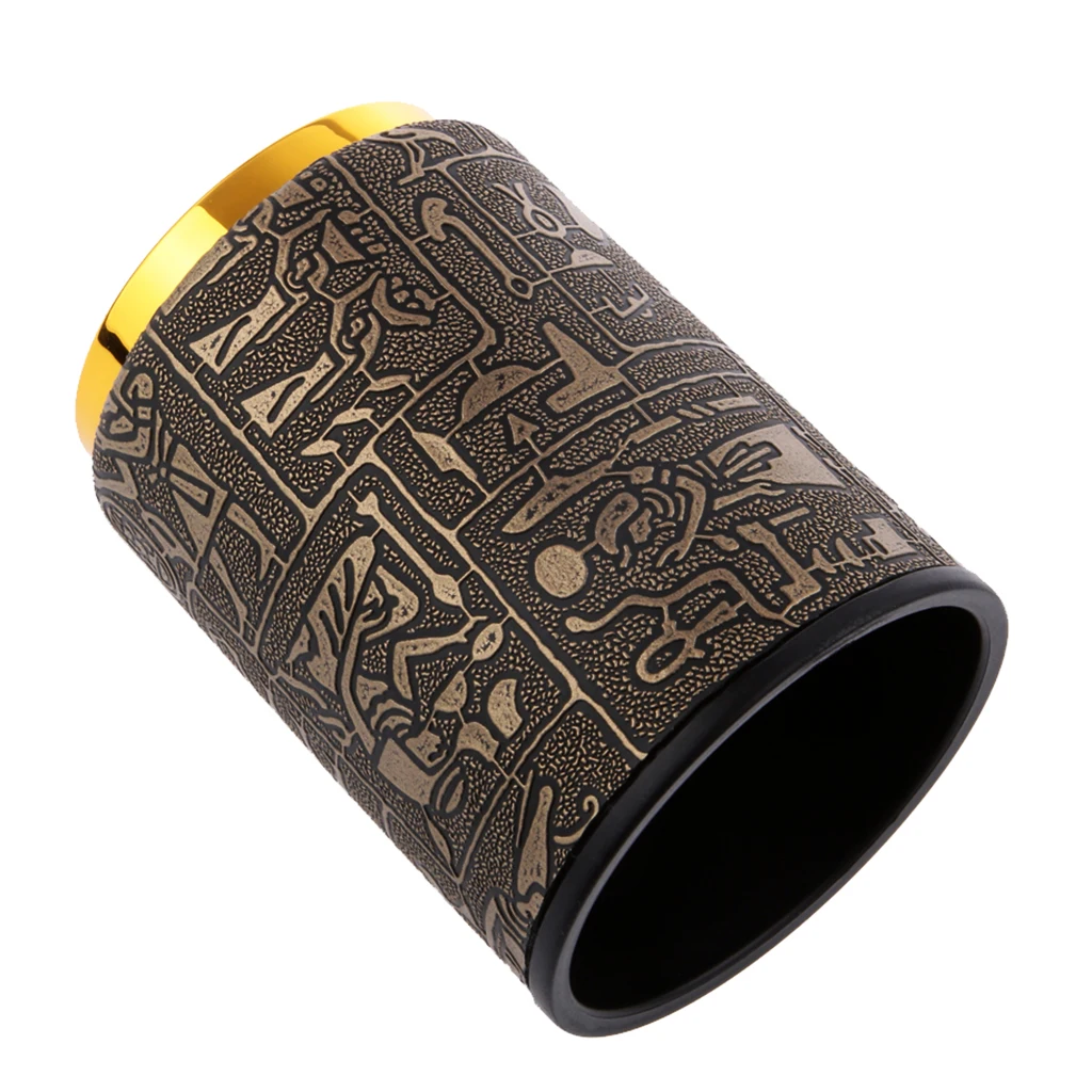 Perfeclan Board Games Dice Shaker Pattern Egypt Shape Plating Gold Color Dice Game Accessories Casino Game Dice Cup