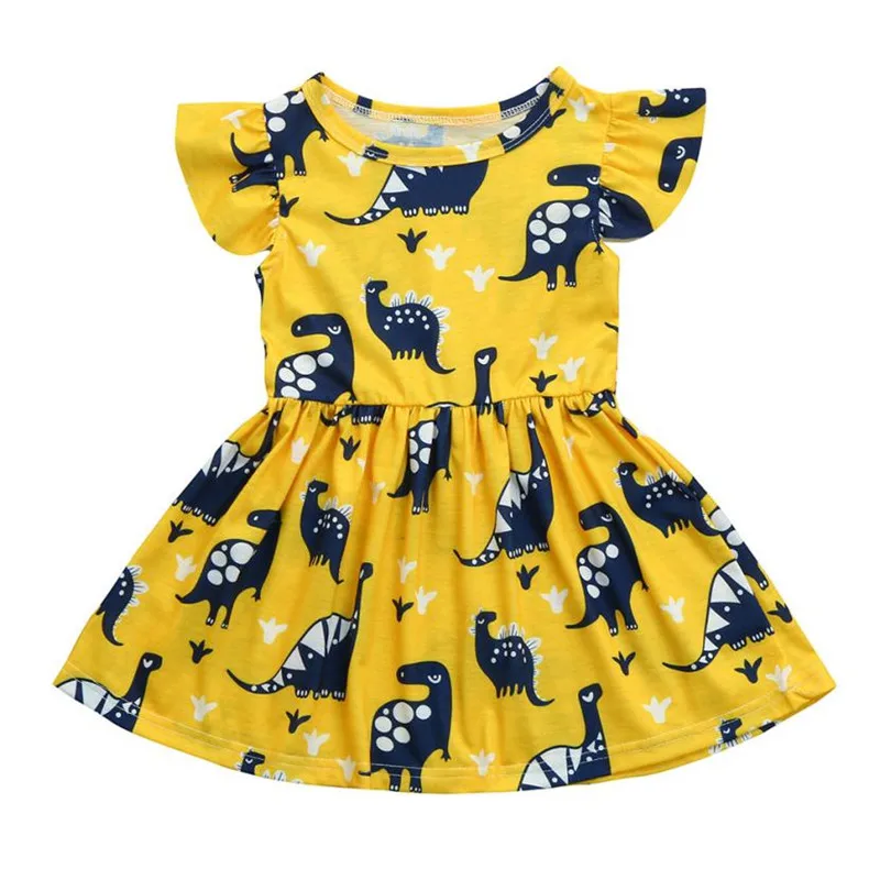

ARLONEET Summer Girl Dress Baby Dinosaur Print Princess Party Dress Baby Casual Clothes Girls 2 to 6 Years Drop Shipping 30S531