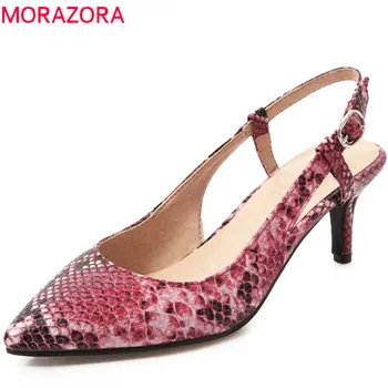

MORAZORA 2019 hot sale women pumps summer shoes buckle pointed toe stiletto heels shoes elegant sexy party wedding shoes female