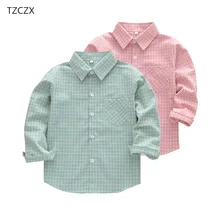 Новые детские рубашки для мальчиков, модная классическая повседневная одежда в клетку для От 3 до 11 лет, детская одежда для мальчиков на весну-осень