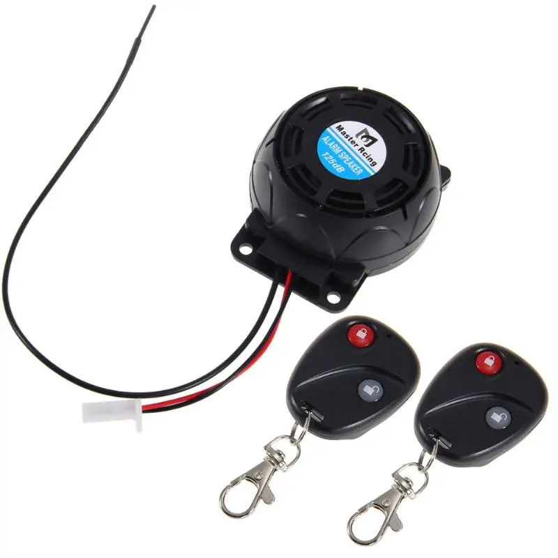 Motorcycle Anti-theft Security Alarm System Dual Remote Control Sensor 120-125dB 12V
