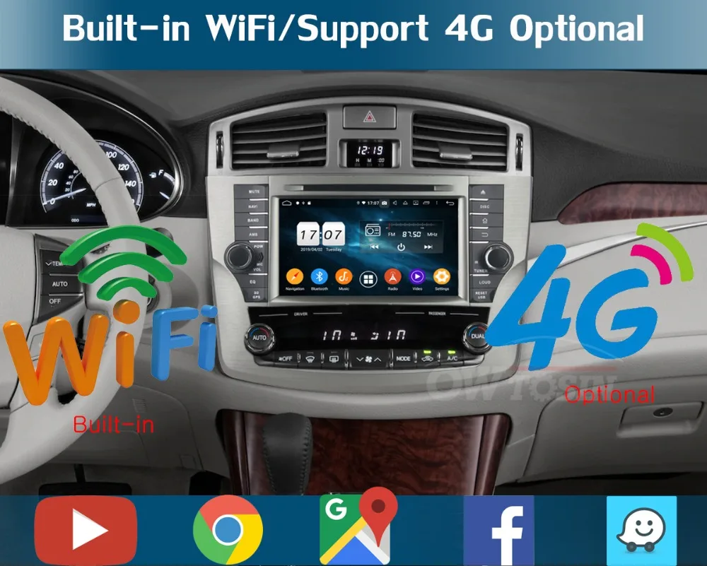 8" IPS Octa 8 Core 4GB RAM+64GB ROM Android 9.0 Car DVD Radio GPS Navi For Toyota Avalon 2011 2012 2013 DSP CarPlay Parrot BT