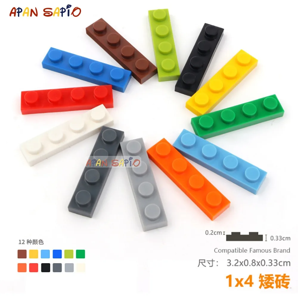 30pcs/lot DIY Blocks Building Bricks Thin 1X4 Educational Assemblage Construction Toys for Children Size Compatible With 3710 10pcs lot diy blocks building bricks thin 2x6 educational assemblage construction toys for children size compatible with brand