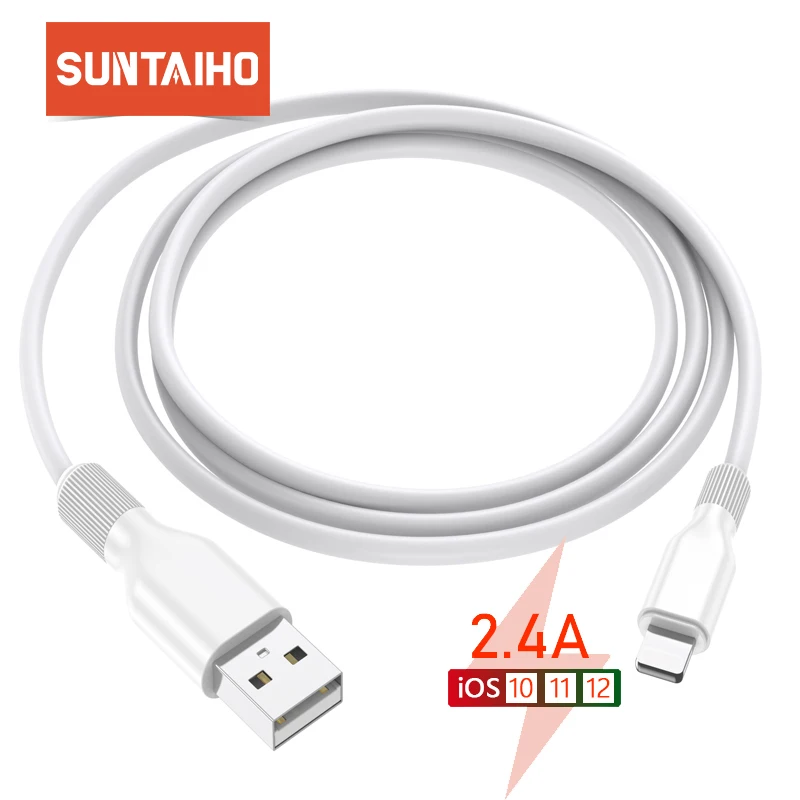 Suntaiho USB кабель для iPhone XR X 7 2.4A кабель для быстрой зарядки для iPhone XS MAX 8 7 6 6s plus USB кабель для передачи данных Телефонный Шнур адаптер