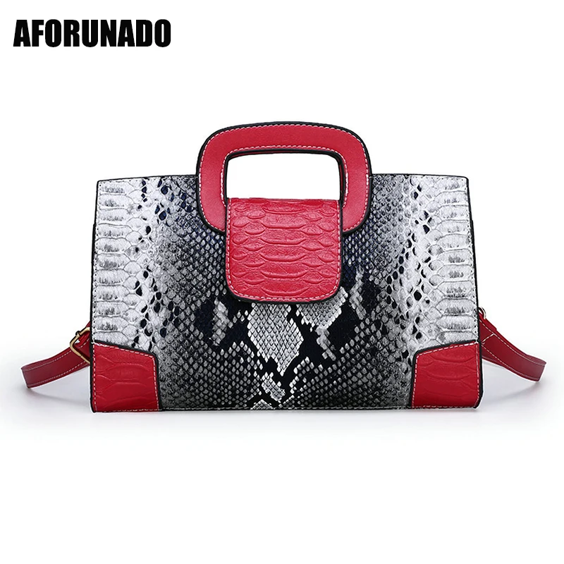 PU Leather Luxury Handbags Women Bags 2020 New Serpentine Ladies Hand