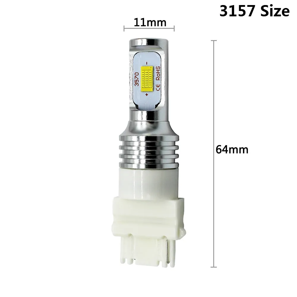 CJXMX 2 шт. 1600LM 80 Вт супер яркий 1156 P21W BA15S светодиодный автомобильный светильник s 7440 7443 автомобильный тормоз обратного светильник 12V светодиодные лампы сигнала поворота 6500K - Испускаемый цвет: 3157