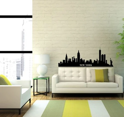 free shipping new york city skyline wall art sticker decal diy home