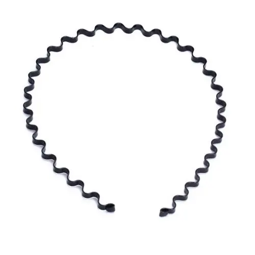 hot sale Black Spring Wave Metal Hoop Hair Band Girl Men s Head Band Accessory